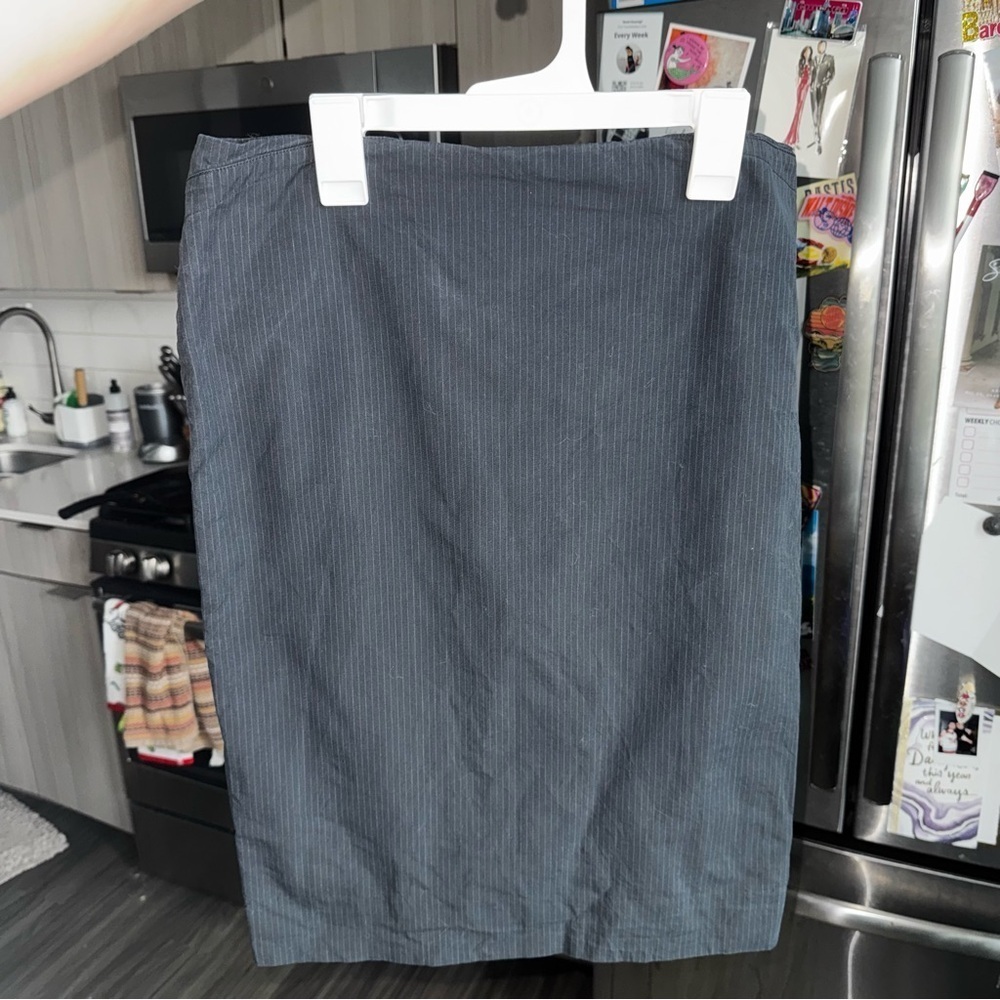 agnès b. Paris Pinstripe Cotton Pencil Skirt Made in France 40 - Picture 3 of 11